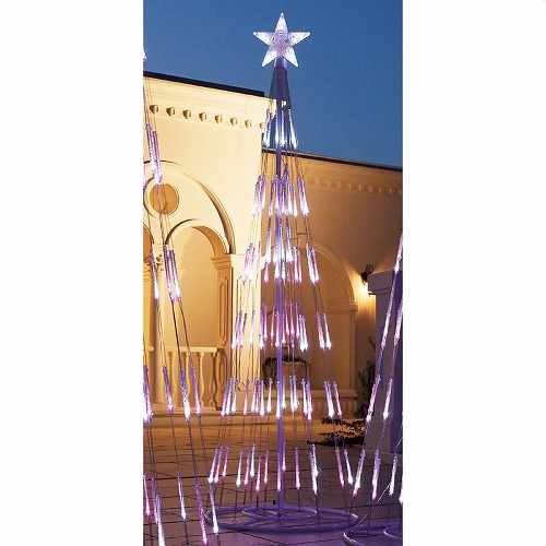 ★58-75-1-1 LEDシャイニングタワーライト クリスマスツリー ピンク/ホワイト高さ180cm