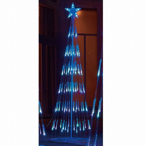 ★58-75-2-1 LEDシャイニングタワーライト クリスマスツリー ブルーグラデーション 高さ180cm