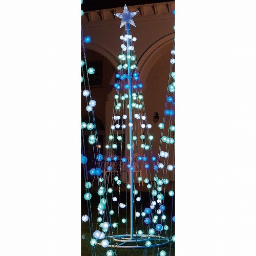 ★58-76-2-1 LEDタワーライト クリスマスツリーケサランパサラン アイスブルー高さ180cm