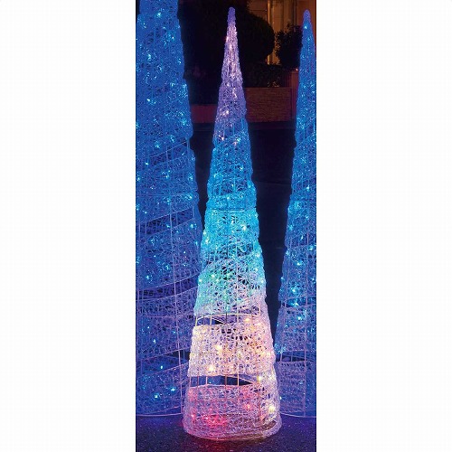 ★58-77-1-3 LEDスパイラルライト クリスマスツリー150cm レインボー