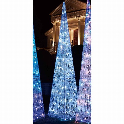 ★58-77-3-1 LEDビッグクリスタルライト クリスマスツリー210cmホワイト