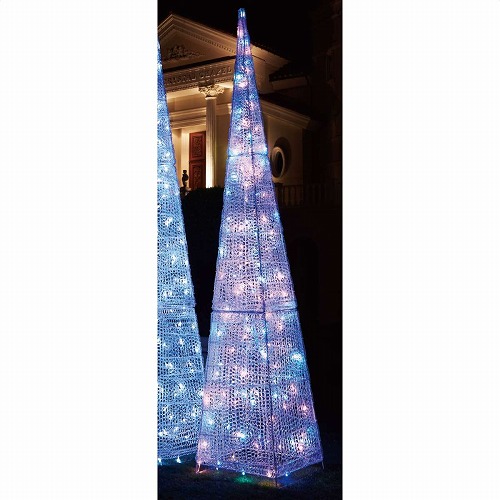 ★58-77-3-4 LEDビッグクリスタルライト クリスマスツリー210cmパステル