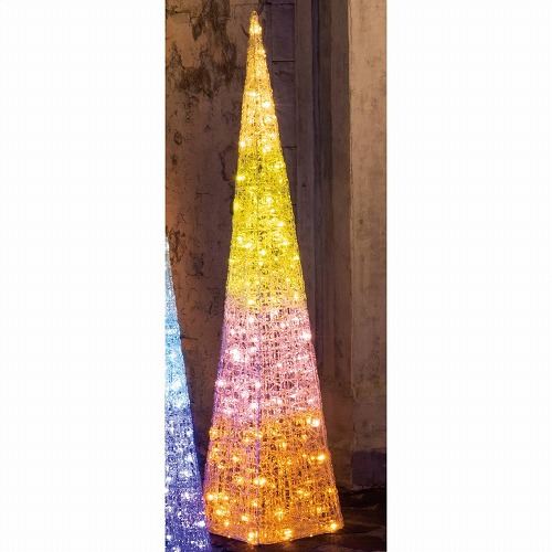 ★58-78-1-4 LEDプリンセスクリスマスツリーライト高さ150cm オレンジゴールド