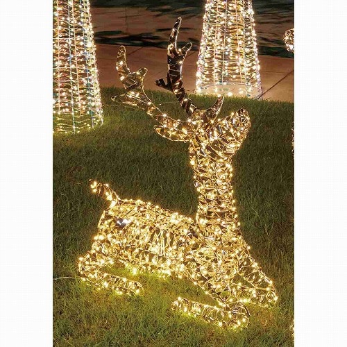 ★58-79-2-1 LEDホログラムリボントナカイおすわり