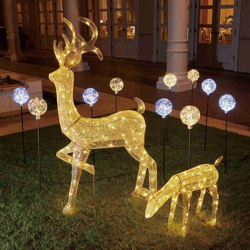 ★58-79-4-1 LEDファブリックスタンド 2連トナカイ