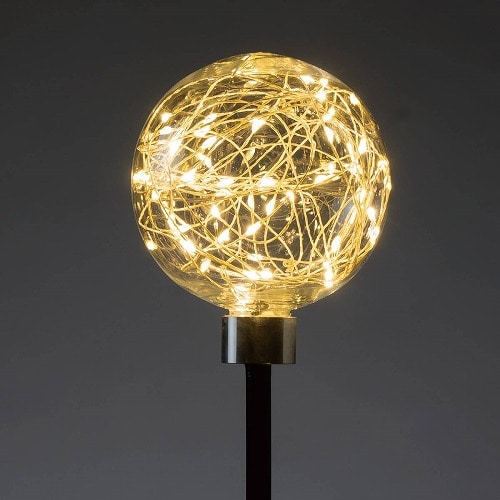 ★58-80-3-1 LEDビーズinボールスティック直径10cm ゴールド