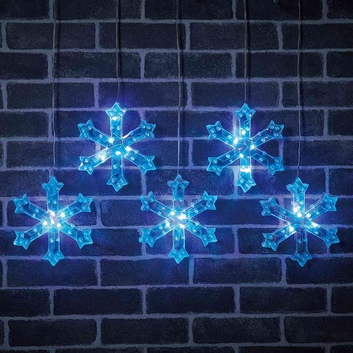 ★58-81-3-2 APPスマートLEDレインボーフィルムライト5連スノーフレイクカーテンライト