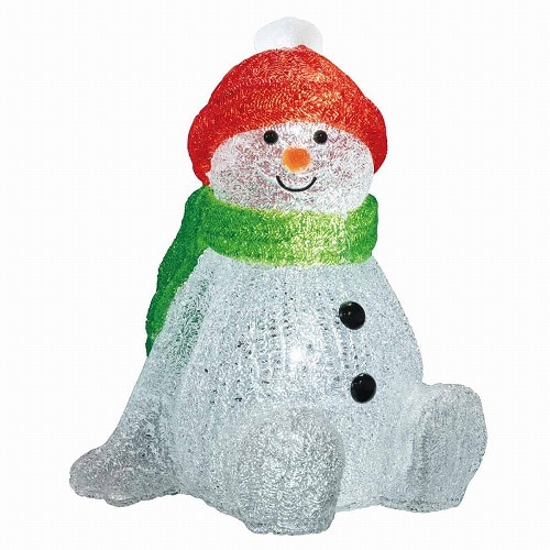 ★58-85-4-1 LEDモチーフライト おすわりスノーマンクリスマスカラー 高さ38cm