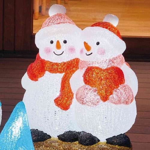 ★58-86-3-1 LEDブリリアントモチーフライトなかよしスノーマン 高さ47cm