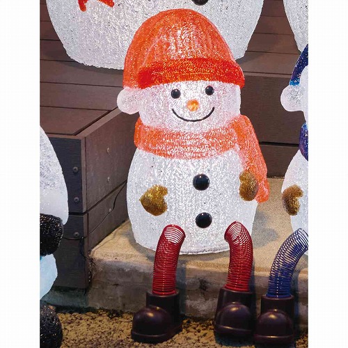 ★58-86-5-1 LEDブリリアントモチーフライト足ブラスノーマン レッド 高さ34cm