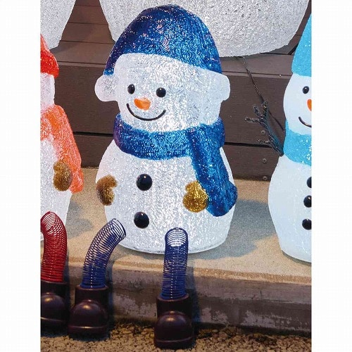 ★58-86-6-1 LEDブリリアントモチーフライト足ブラスノーマン ブルー 高さ34cm