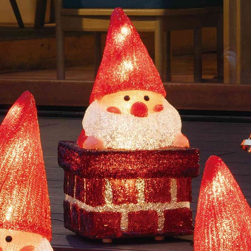 ★58-87-1-1 LEDモチーフ サンタの森 チムニー高さ45cm