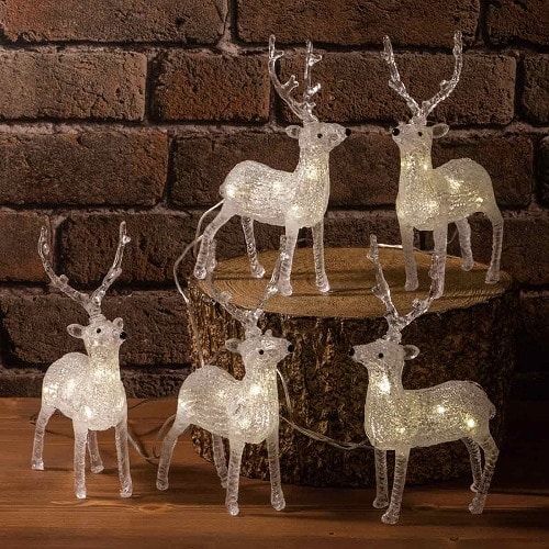 ★58-87-13-1 5連LEDクリスタルライト トナカイ