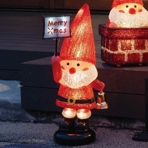 ★58-87-4-1 LEDモチーフ サンタの森 メリークリスマス高さ60cm