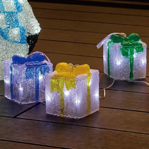 ★58-88-8-1 5連LEDクリスタルモチーフライトプレゼントボックス