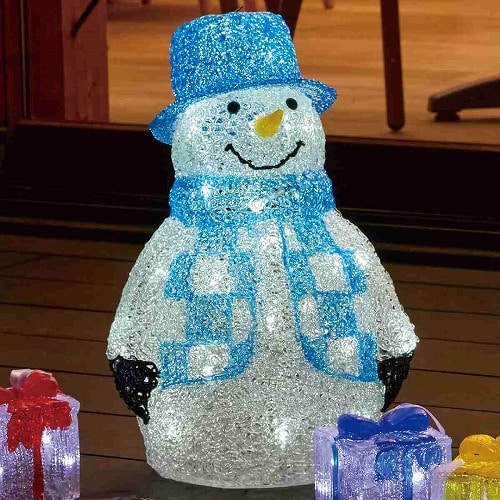 ★58-88-9-1 LEDクリスタルモチーフライトチェックサンタ