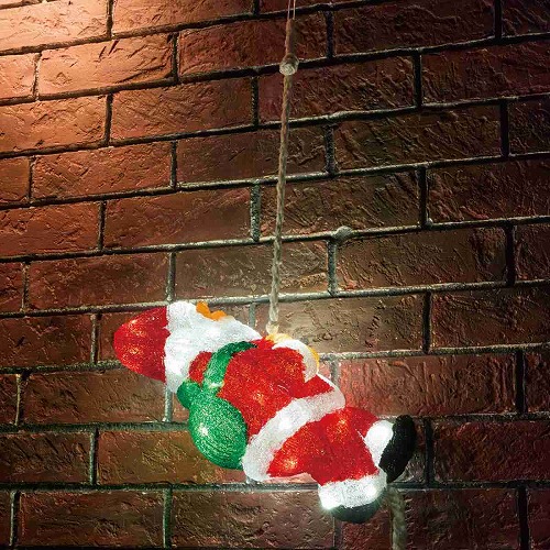 ★58-89-3-2 LEDクリスタルモチーフライト サンタクライミングサンタ