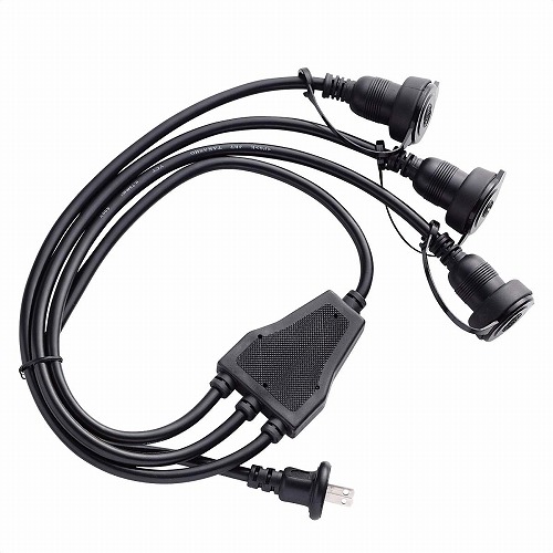 ★58-90-5-2 丸型ソケット用防滴分配コード3分配