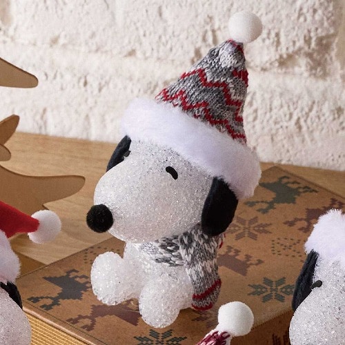 ★58-92-2-3 クリスマスライト ミニスヌーピー(グレー・レッド)