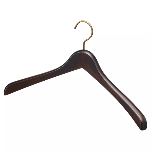 ★61-802-81-2 木製ハンガー アンティークブラウン湾曲型W42cm
