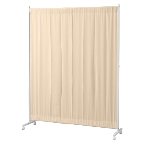 ★61-791-36-3 伸縮式キャスターパーティションW140cm ベージュー