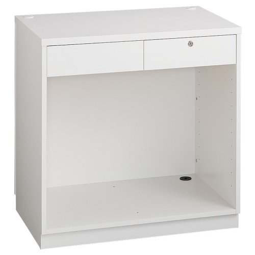 ★61-829-91-1 レジカウンター 平台タイプ 幅90cm ホワイトオープンタイプ