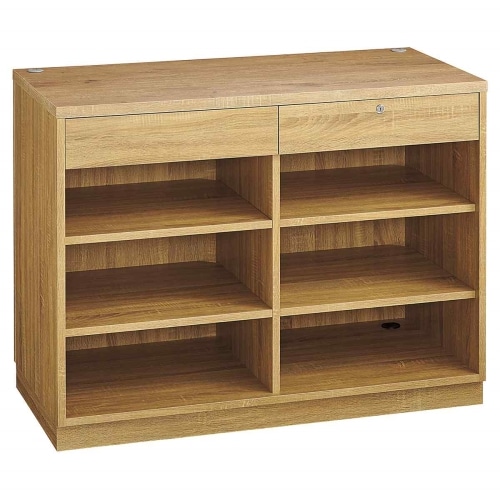 ★61-829-95-4 レジカウンター 平台タイプ 幅120cm(ラスティック)