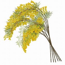 ★53-17-11-1 6本 ミモザ造花ハンギングスプレーセット 77cm