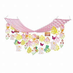 ★53-45-1-1 うさぎと花畑プリーツハンガー