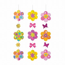 ★53-45-2-1 2本 フラワー5連ハンギング100cm