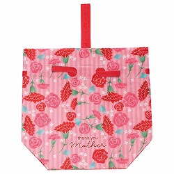 ★53-50-3-1 20枚 手提げ巾着 母の日カーネーション