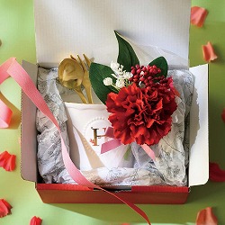 ★53-51-2-1 6個 造花ブーケ カーネーション