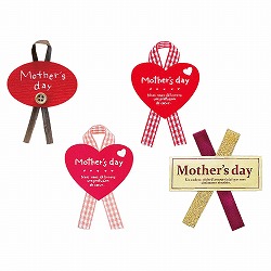 ★53-52-1-1 30枚 母の日リボン付きシール