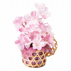 ★53-7-6-1 和桜カゴアレンジ(造花)