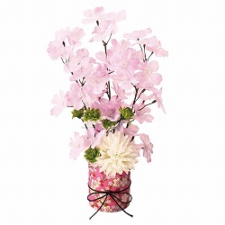 ★53-7-7-1 和桜ちりめんアレンジ(造花)