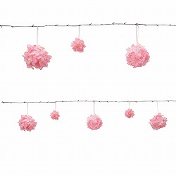 ★53-9-6-1 ポンポン桜ガーランド120cm (造花)