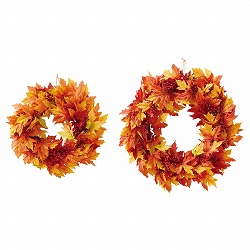 ★57-100-9-1 紅葉リース 直径35cm