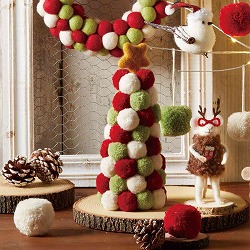 ★58-101-3-1 ポンポンシリーズ 卓上ミニツリー25cm