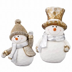 ★58-103-2-1 ゴールドハットスノーマンオブジェ