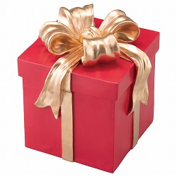 ★58-103-9-1 クリスマスボックスモチーフ レッド