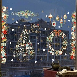 ★58-107-6-1 ウォールステッカー グリーンクリスマス