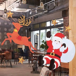 ★58-109-6-1 ウインドウステッカー 大 サンタ