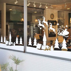 ★58-110-2-1 ウインドウシール トナカイ&ソリBIG