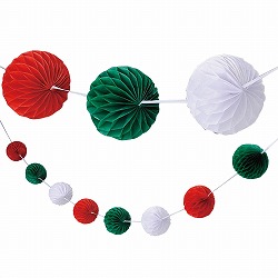 ★58-120-1-1 クリスマスハニカムボール8連ガーランド