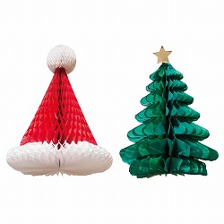 ★58-120-4-1 2個 クリスマスハニカムセット 25×30cm