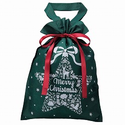 ★58-141-10-1 20枚 リボン付き手提げギフトバッグ クリスマ