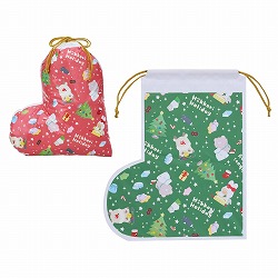 ★58-141-2-1 20枚 ブーツ型 巾着ギフトバッグ ほっこ