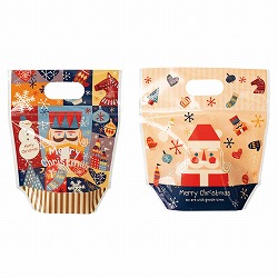 ★58-143-10-2 30枚 ジップ付きバッグ クリスマス北欧