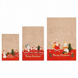 ★58-143-2-1 50枚 ギフトバッグ ゆかいなクリスマス