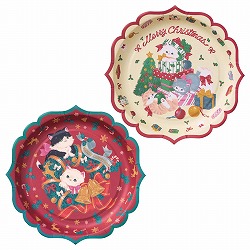 ★58-144-12-1 50枚 クリスアマス ペーパープレート ヴィンテージ